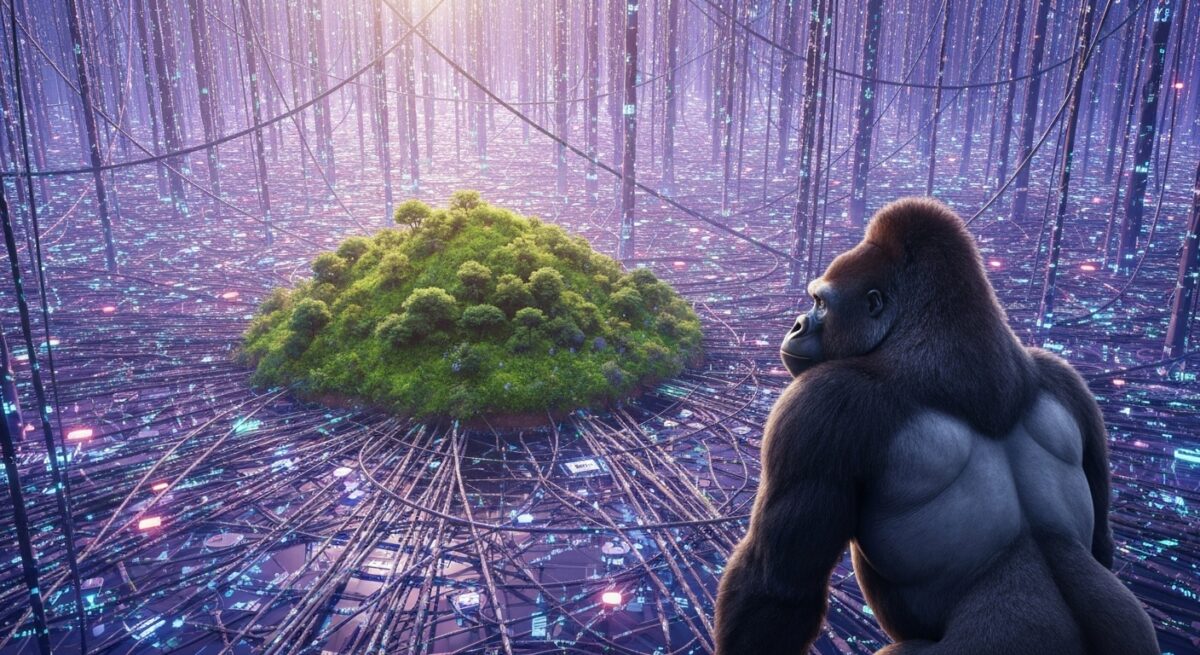 森中を埋め尽く配線