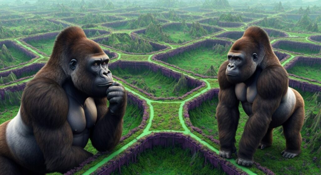 相談しあうゴリラ