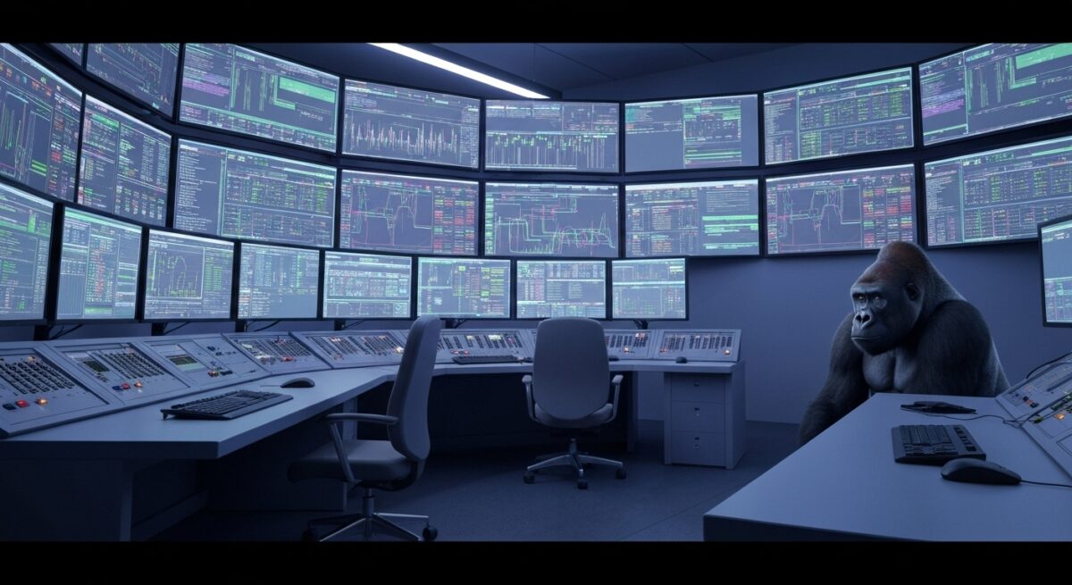 dataを管理しているゴリラ