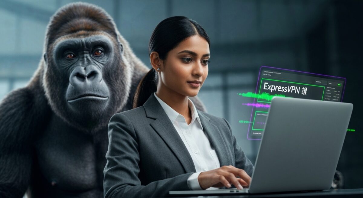 ExpressVPNの使い方を調べている女の人