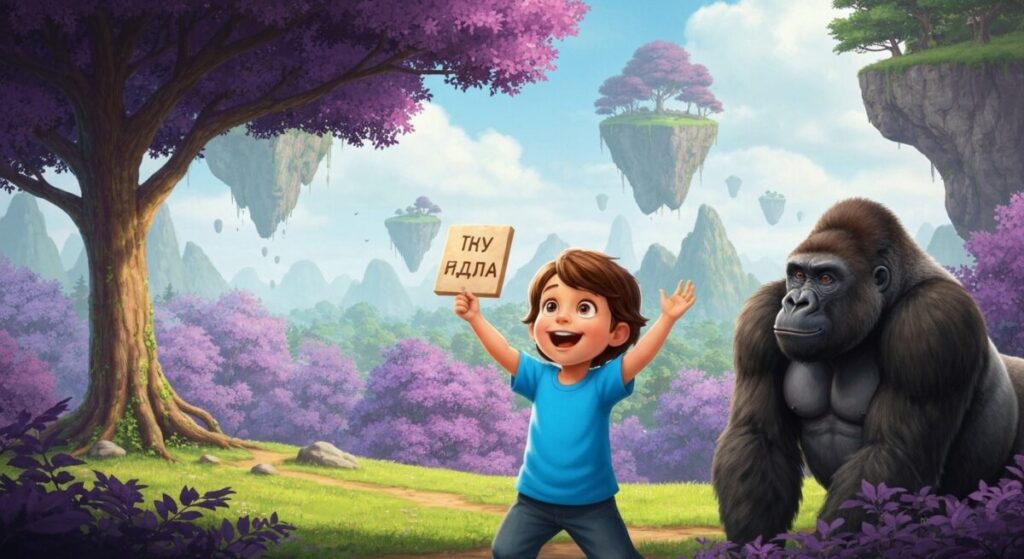 ロリポップのパルワールドを楽しむ子供