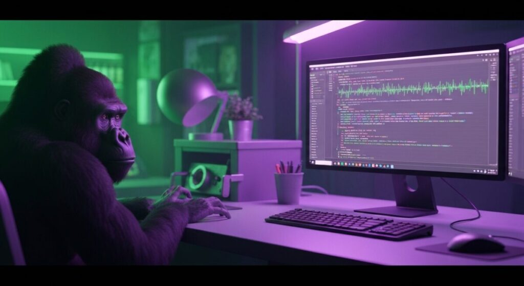 プログラミング作業中のPC