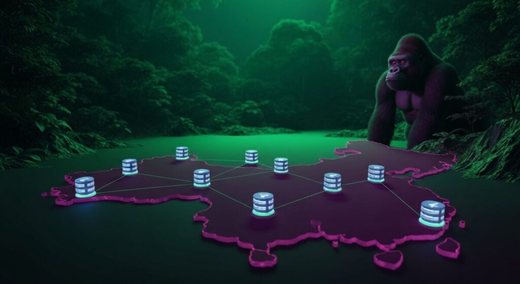 NordVPNの中国内ネットワークを示すマップ
