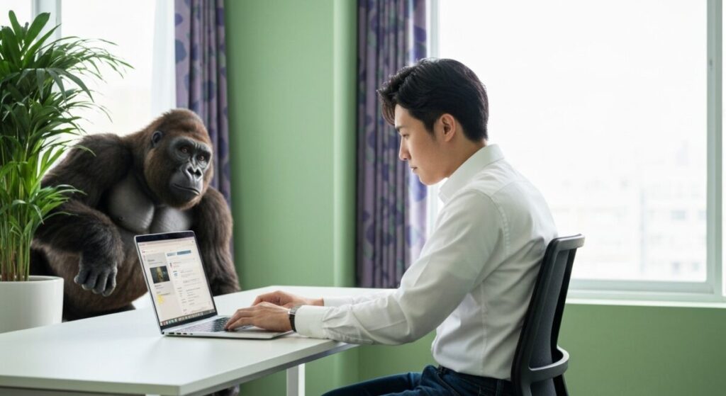 Webメールを使う男性