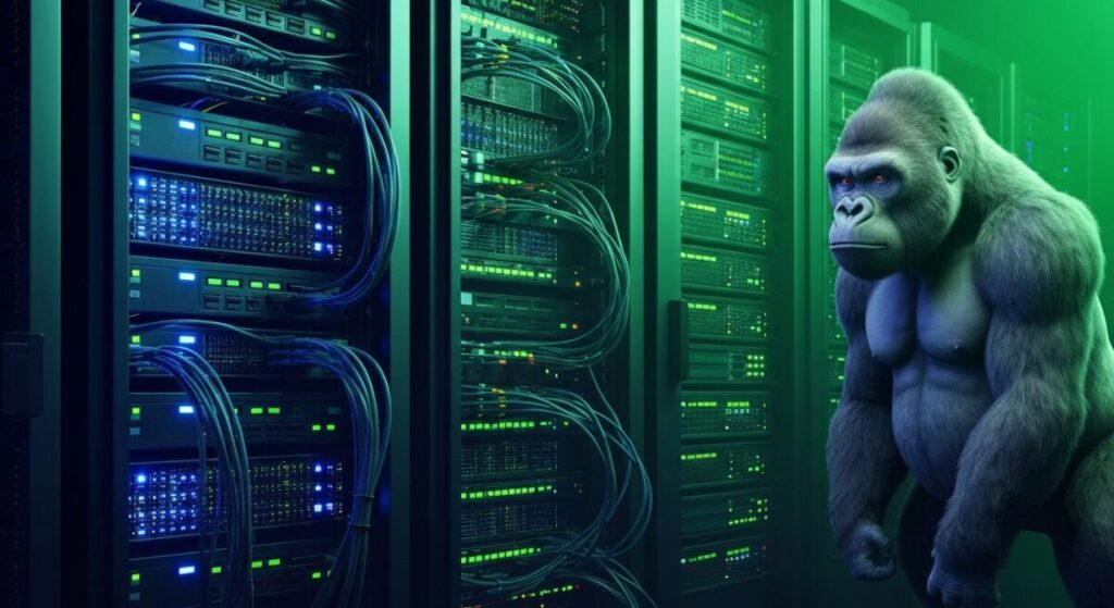 海外レンタルサーバーを見るゴリラ