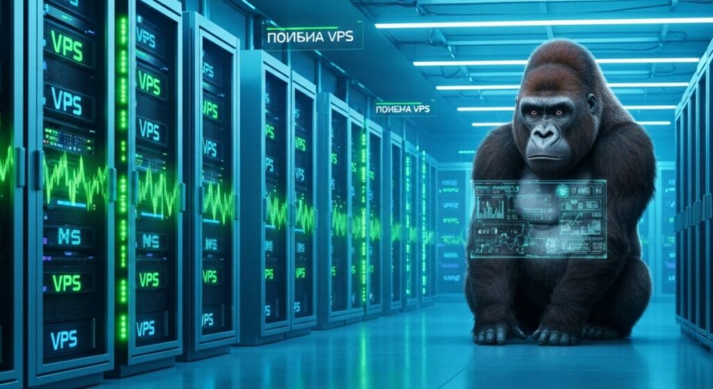 シンVPSサーバー室にいるゴリラ