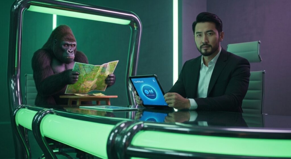 タブレットをもっている男の人