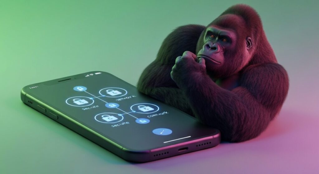 VPNを接続しているiPhone画面