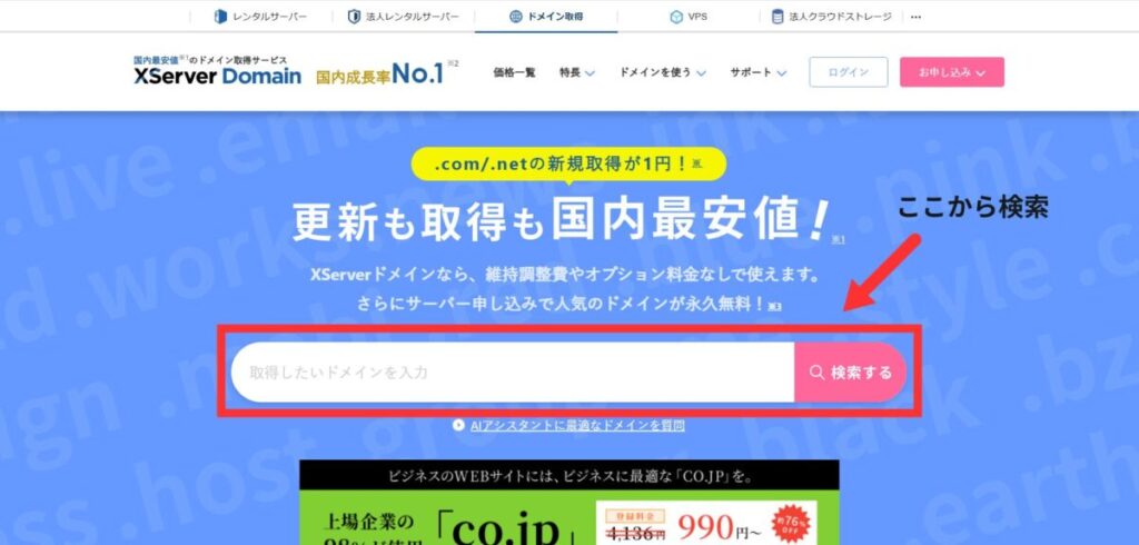 エックスサーバー契約画面-1