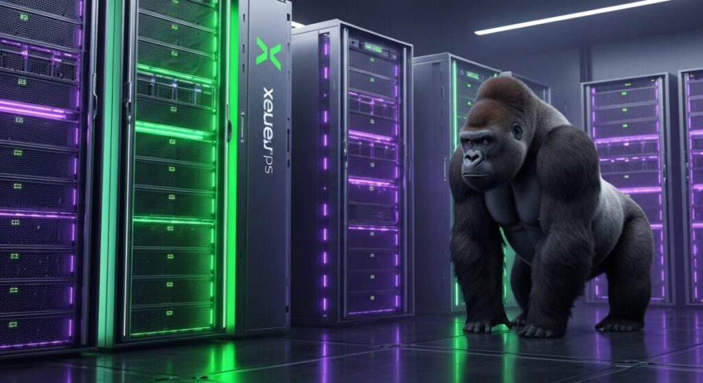 サーバー室のXserver VPSサーバーとゴリラ