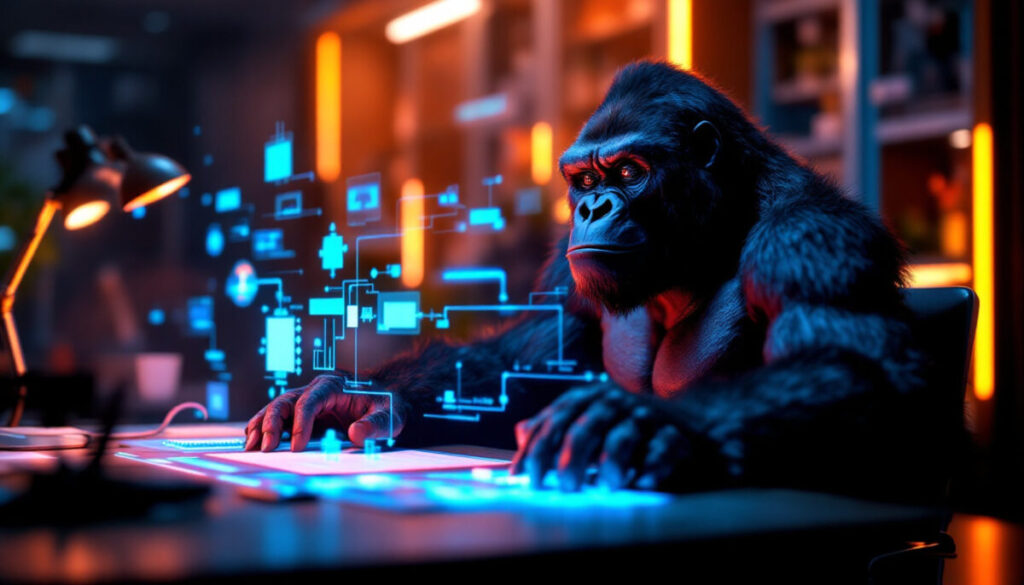 Cloudwaysの設定前に知っておくべき基礎知識を説明するゴリラのCGイラスト